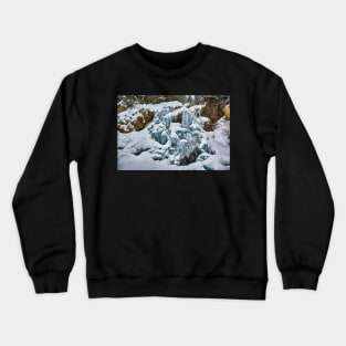 Frozen waterfall in the winter Crewneck Sweatshirt